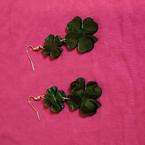 St. Patrick's Day Pierced Shamrock Earrings